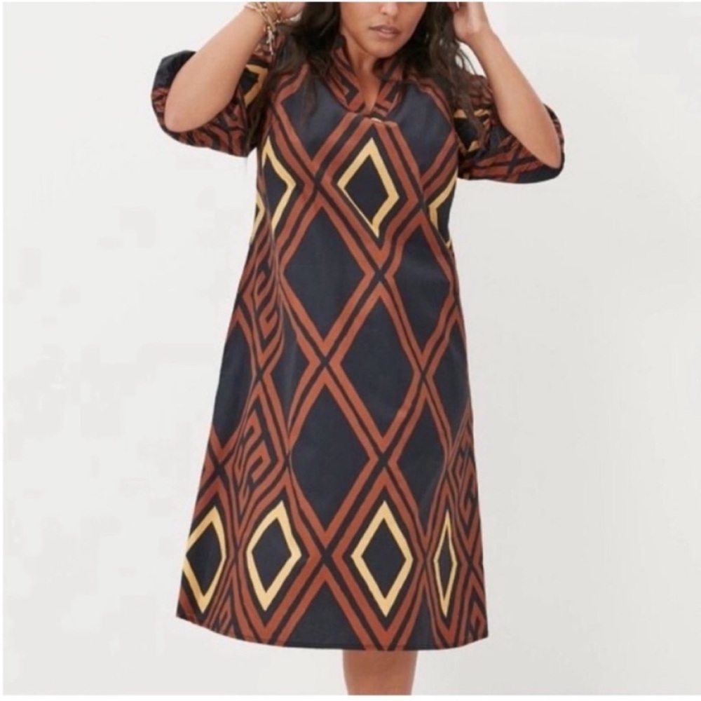 Porridge Brown Black A-Line Cotton Dress Small Petite